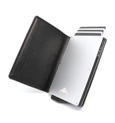 Avenger RFID Bifold Wallet product shot on white background, the product is open showing the inside of the bifold wallet